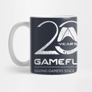 20th Anniversary Logo in white Distressed Mug